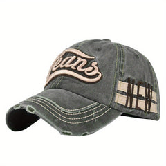 Letter Embroidered Vintage Baseball Cap Distressed Unisex Dad Hat
