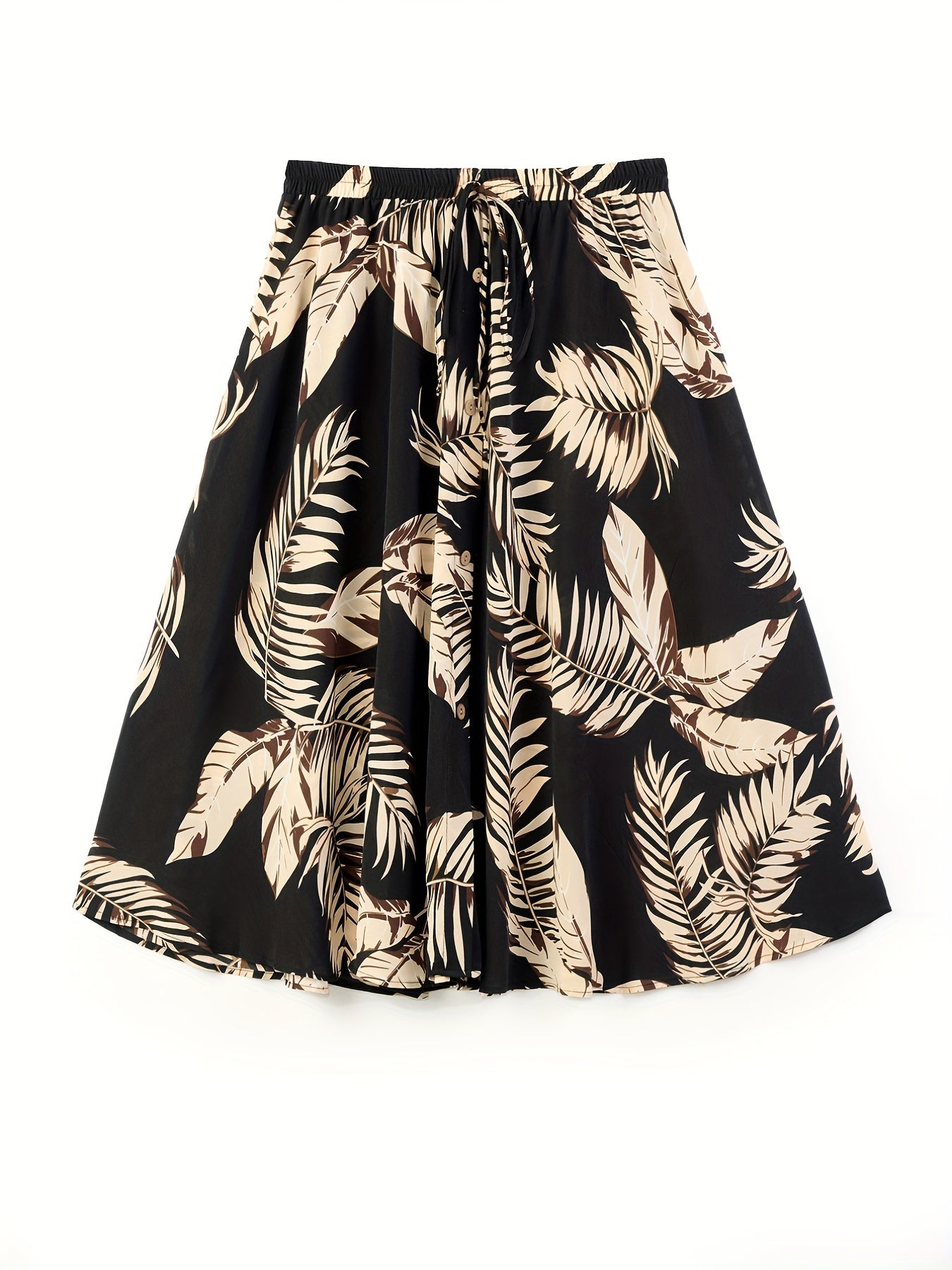 Floral Print Drawstring High Rise Skirt