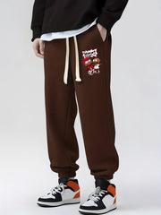 Cartoon Boys Print Drawstring Sweatpants Loose Fit Pants Men's Casual Joggers