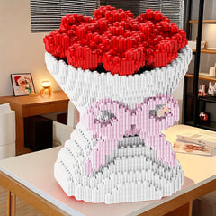 5000pcs Rose Couple Puzzle Building Blocks for Teens and Adults DIY Craft Kit