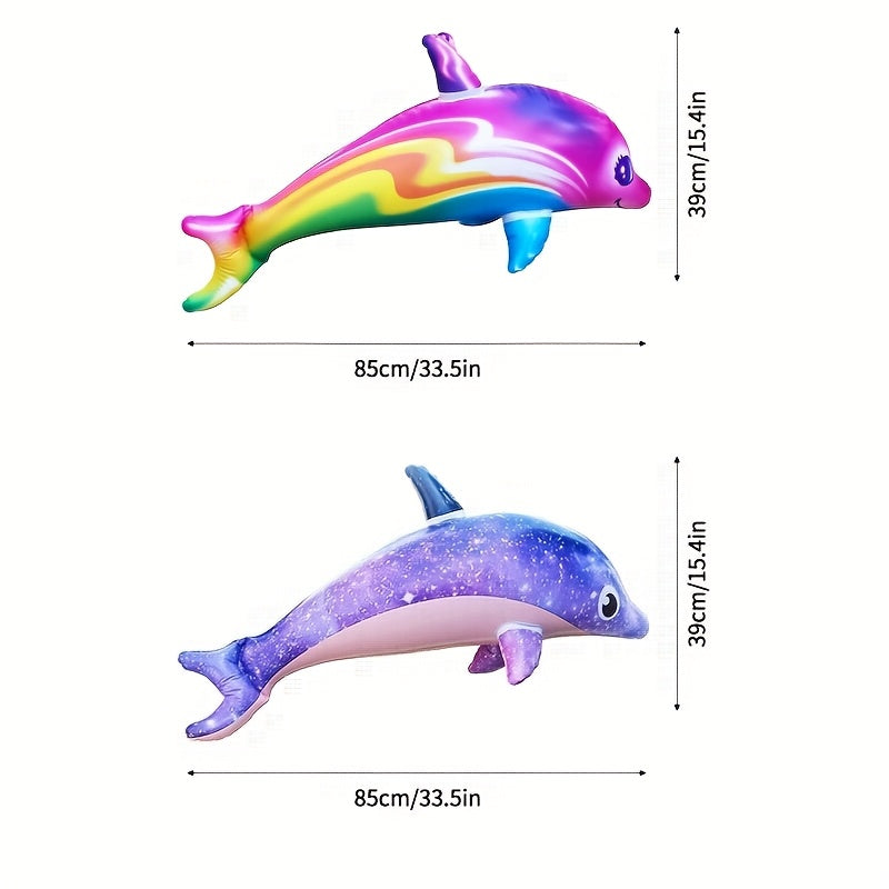 Inflatable Dolphins Water Party Toys - Purple/Gray - Pool & Beach Splash Toys