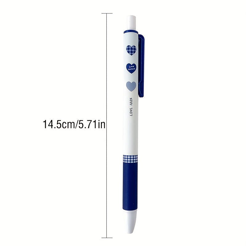 6 Pcs 0.5mm Heart Shape Gel Pens Student Writing Utensil