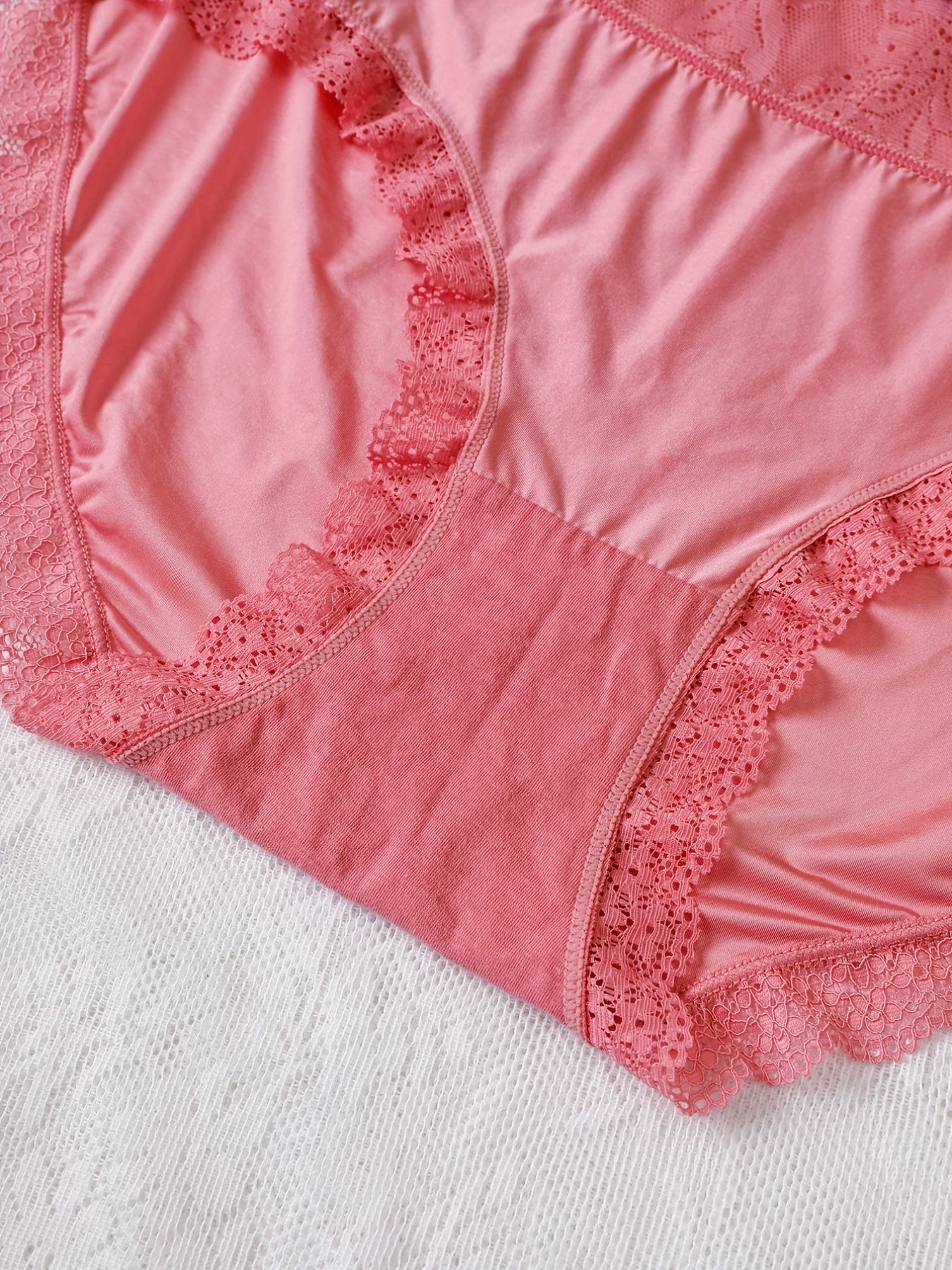 3 Pack Plus Size Lace High Rise Stretchy Briefs Set