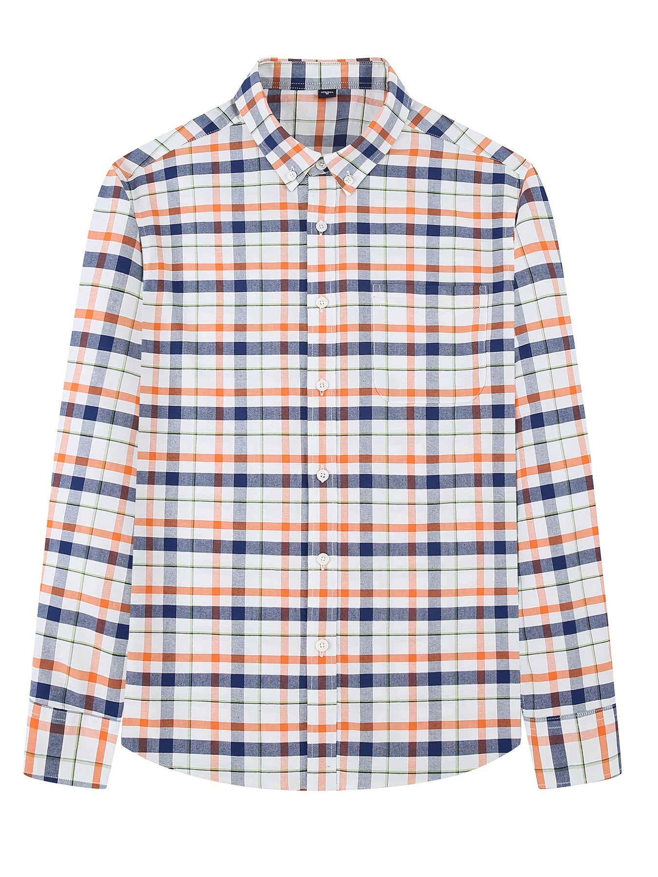 Plaid Print Casual Long Sleeve Shirt for Men