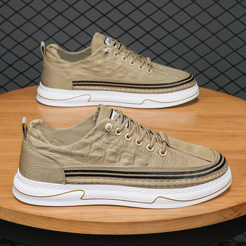 Crocodile Pattern Skate Shoes for Men Breathable Non Slip Sneakers