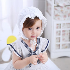 Baby Girls Lace Edged Sun Hat for Summer Outdoor Protection
