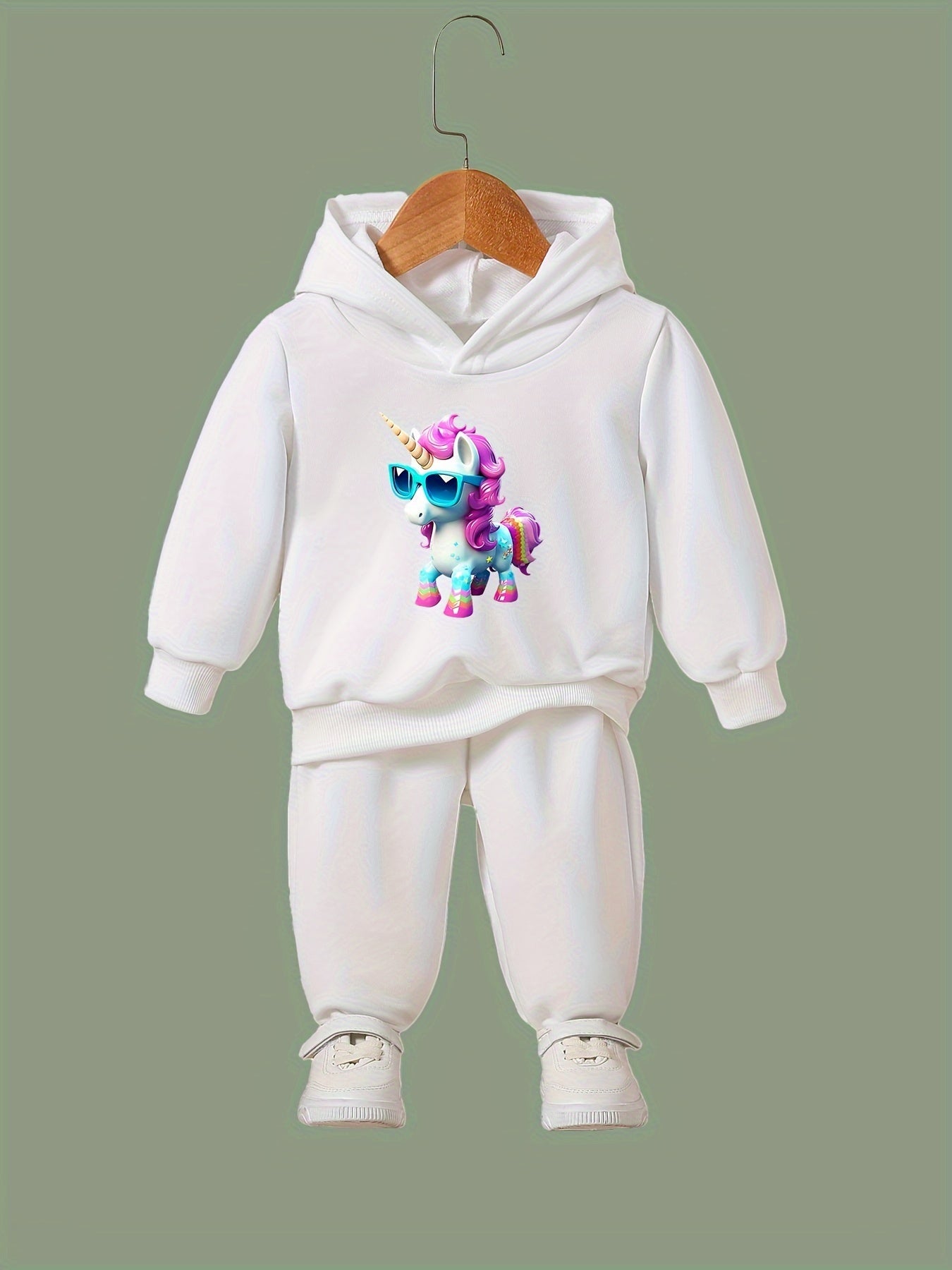 OERYUI Kids 2pcs Unicorn Print Activewear Set