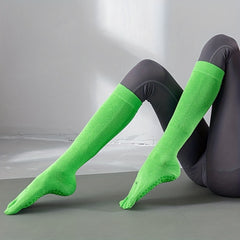 Non-slip Over Calf Yoga Socks with Grips for Pilates Barre Ballet