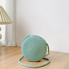 Kids' Straw Woven Crossbody Bag - Casual Shoulder Bag