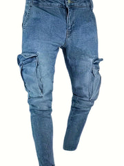 Slim Fit Jeans Mens Casual Street Style High Stretch Denim Pants