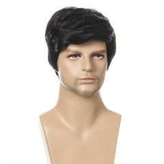 Men's Natural Short Curly Hair Wig Headgear