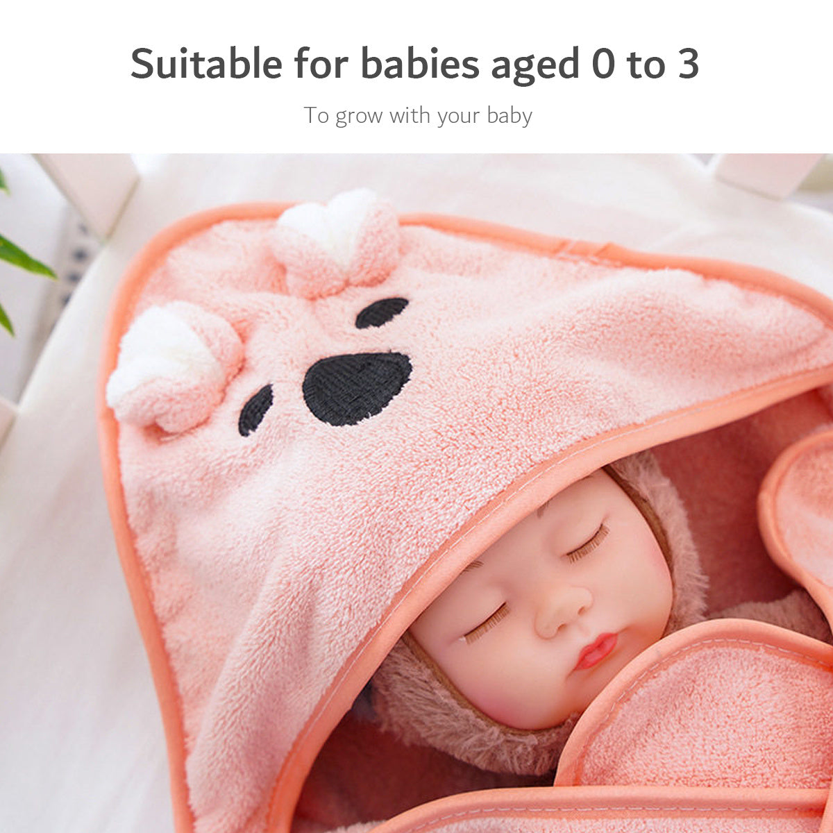 Baby Koala Pattern Coral Fleece Bath Towel