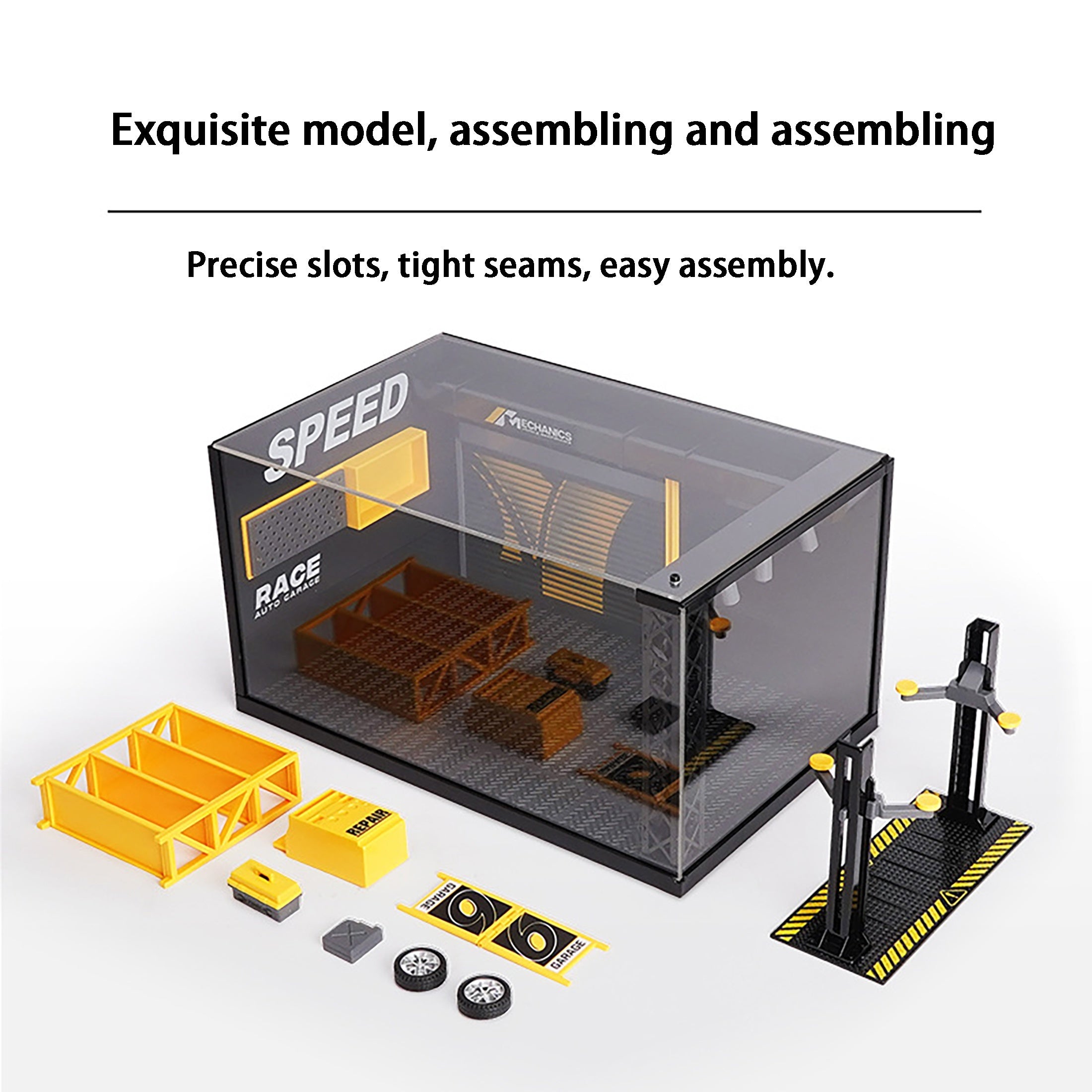 1 24 Car Model Scene Maintenance Workshop Display Box With Sound And Light