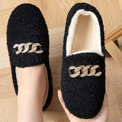Solid Synthetic Warm Flat Shoes for Women