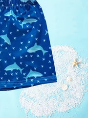 Boys Shark Swim Trunks for Beach Vacation