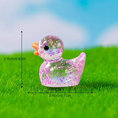 Glitter Mini Resin Yellow Duck Beads 12 Colors DIY Jewelry Crafts Ornaments