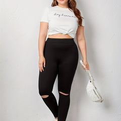 Women's Plus Cut Out High Rise Skinny Leggings