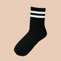 6 Pairs Women's Striped Casual Sporty Mid Tube Socks