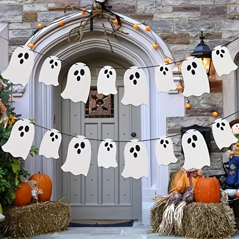 Halloween Hanging Ghost Flag Sparkling Party Banner Decoration