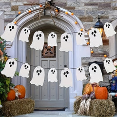 Halloween Hanging Ghost Flag Sparkling Party Banner Decoration