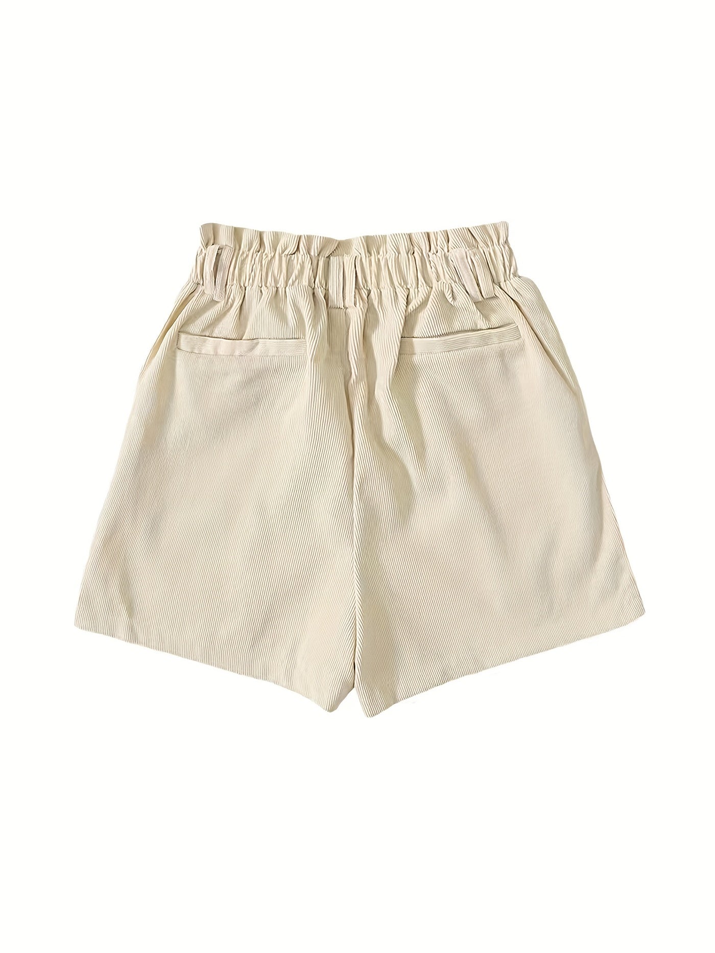 Solid Color Elastic Waist Shorts for Women