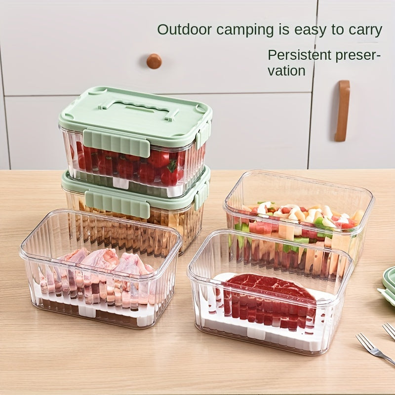 Portable Fruit Box With Fork for Outdoor Camping Fresh Keeping