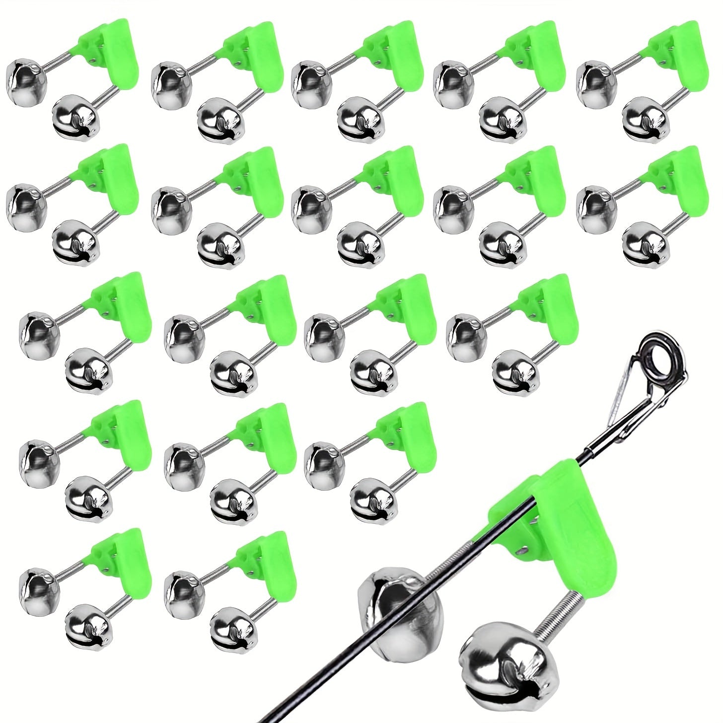 50pcs Plastic Fishing Bell Clips Rod Bite Alarm Ring Outdoor Accessories