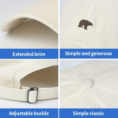 Unisex Sunshade Quick Drying Baseball Cap Bear Embroidery