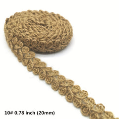 3 Yards Flower Pattern Jute Ribbon Wedding Party Decor DIY Crafts Wrapping