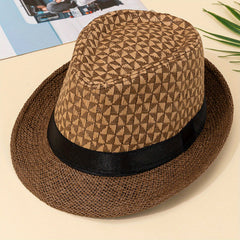 Men's Summer Straw Hat Outdoor Sunshade Hat Jazz Hat