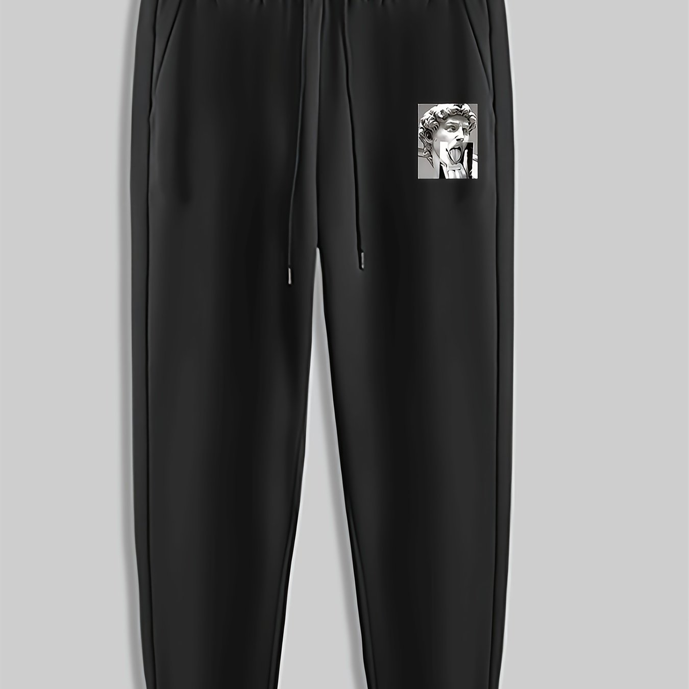 Funny Statue Print Men's Sweatpants Loose Casual Trousers Spring Autumn