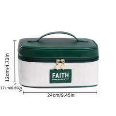 Plaid Pattern Square Makeup Bag Zipper Cosmetic Organizer