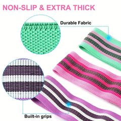 3pcs Elastic Resistance Band Hip Leg Thigh Circle Expander Bands