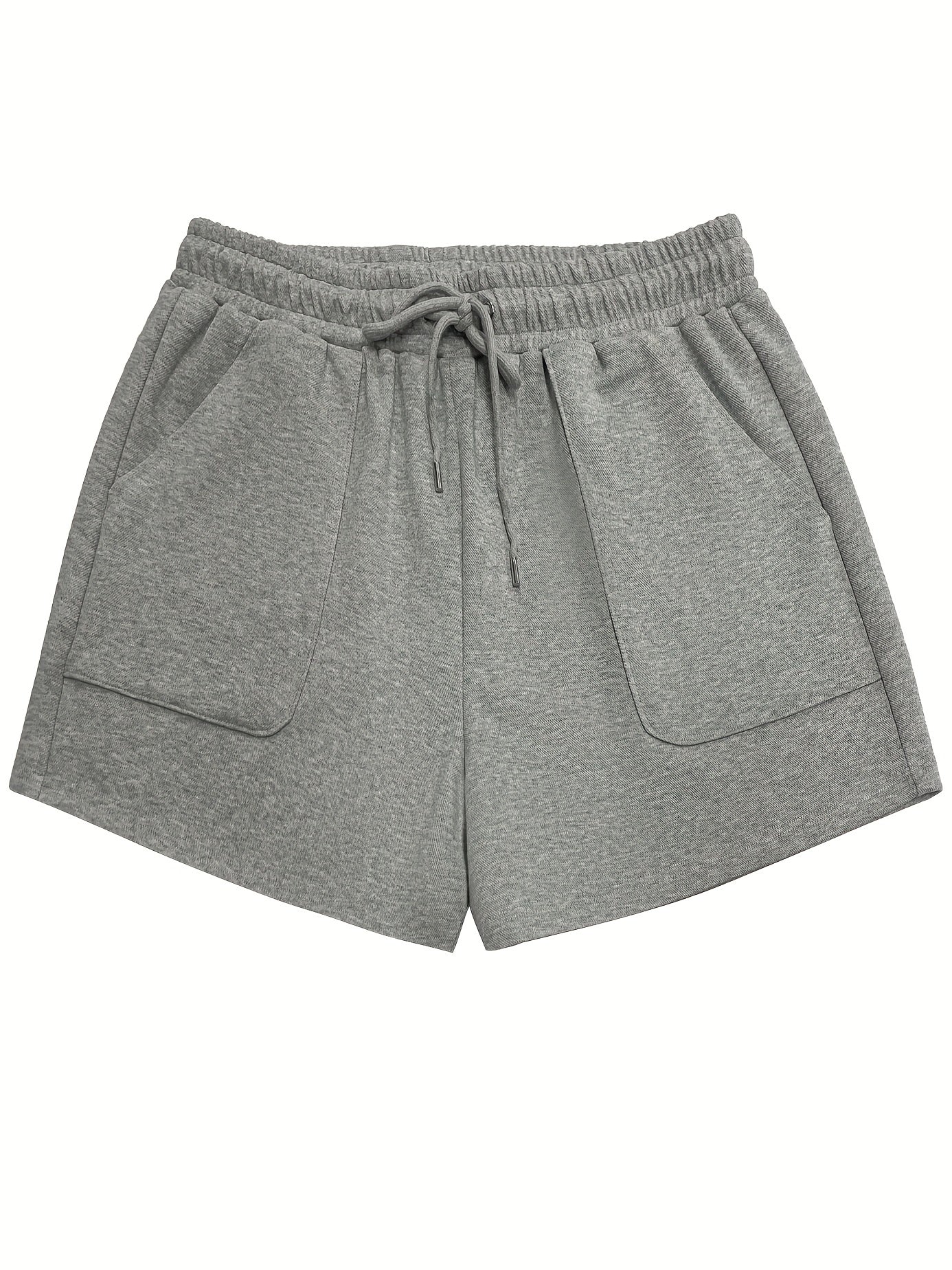 Casual Shorts Women's Plus Solid Elastic Drawstring Shorts