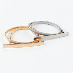Boho Metal Buckleless Elastic Belt Women Thin Waist Belts