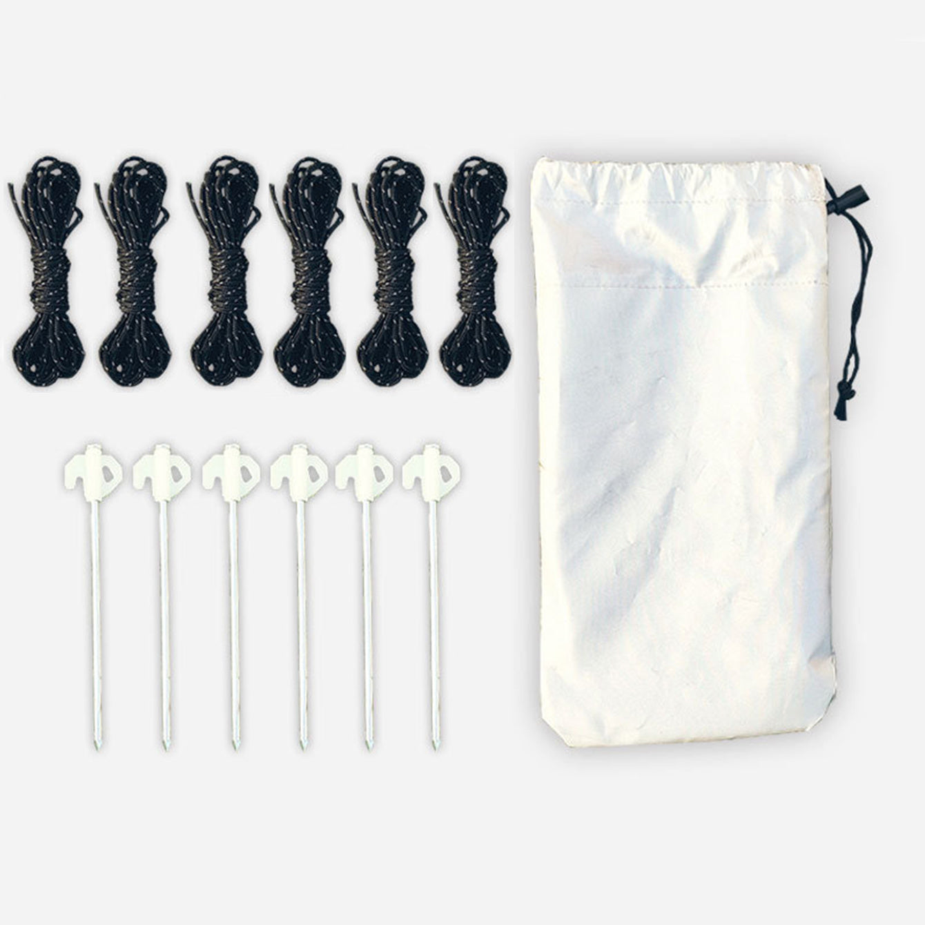 Camping Ground Nail Wind Rope Set with Storage Bag