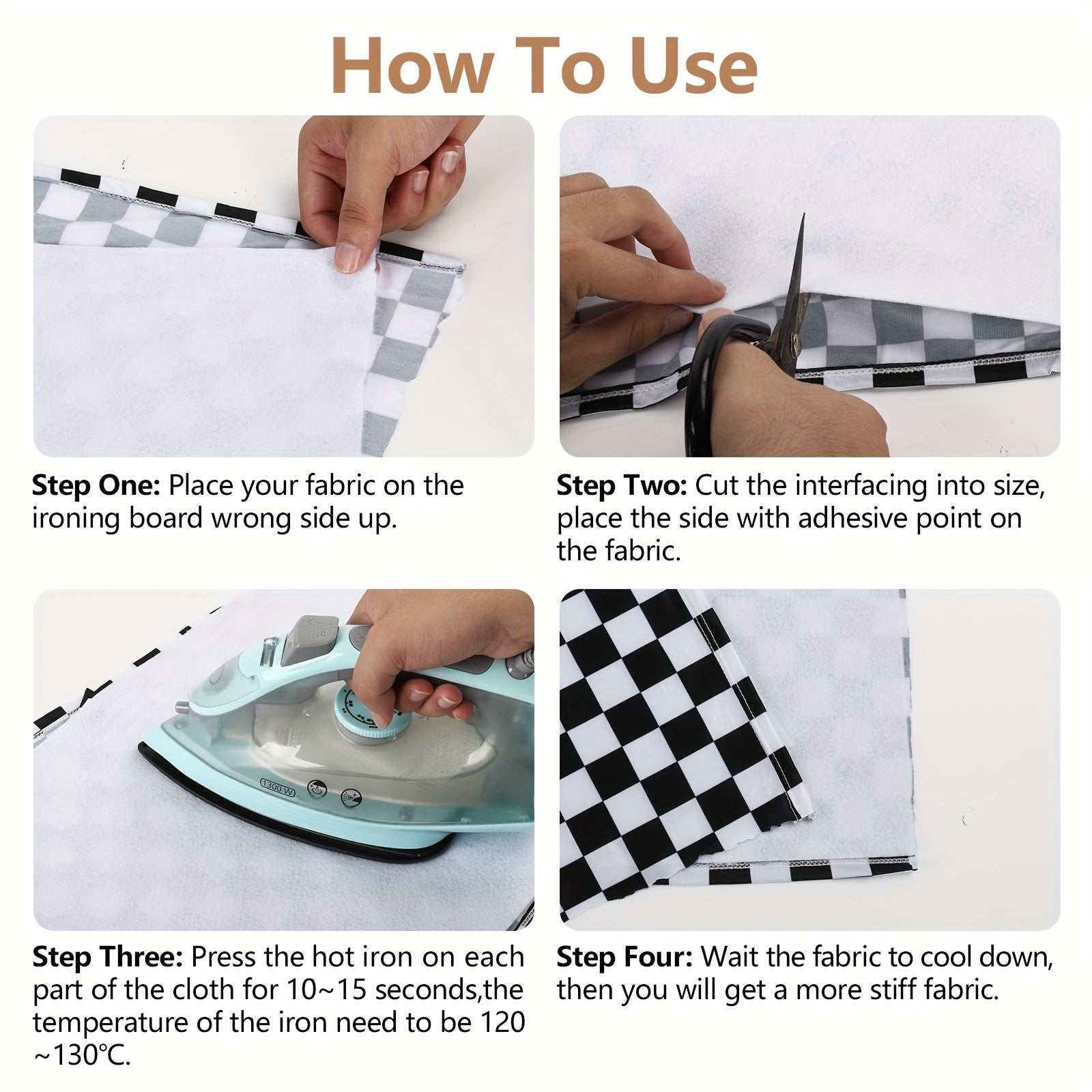 Iron On Fusible Fleece Interfacing 39x72 inch Non-Woven Batting