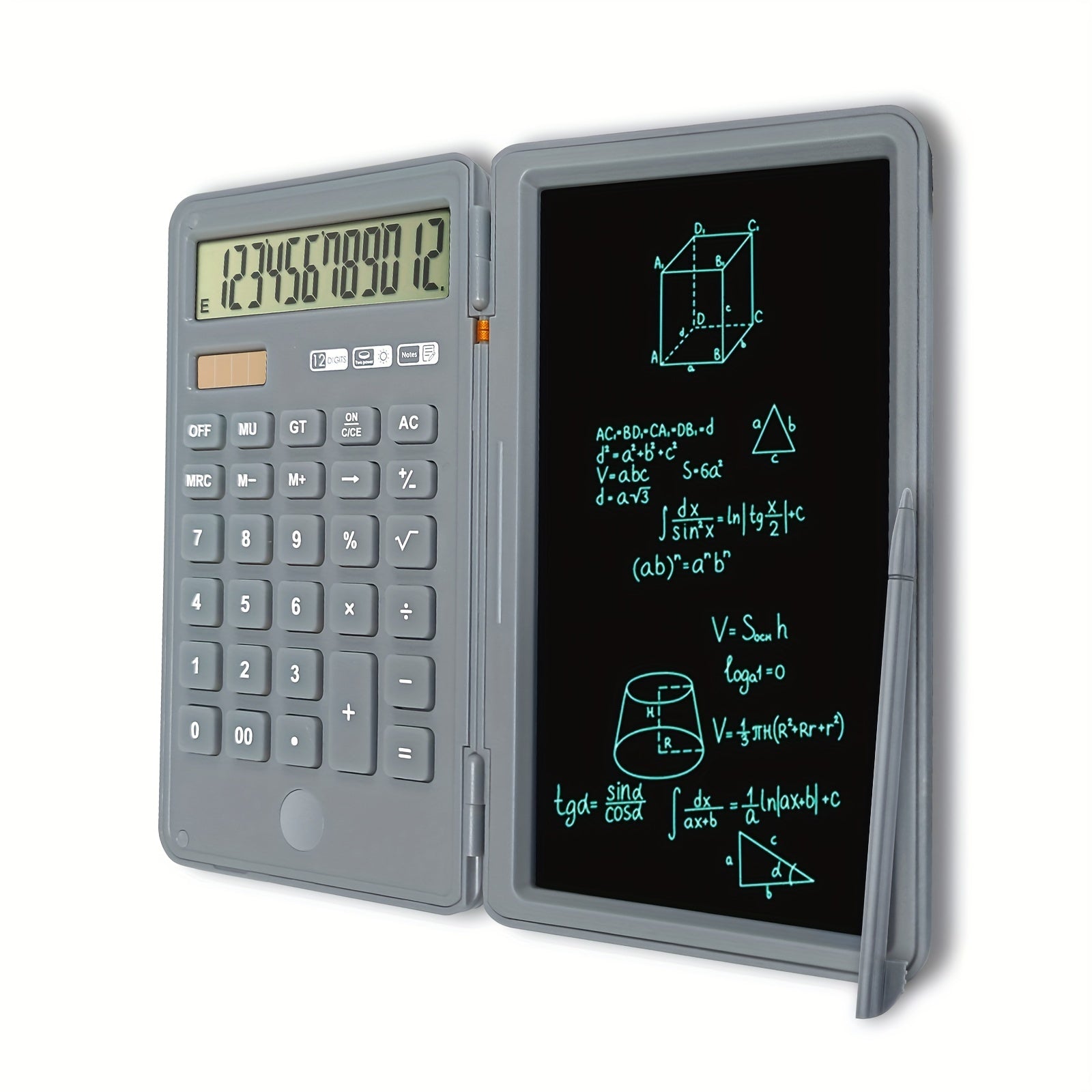 HappyFit 12-Digit Desktop Calculator with LCD Writing Tablet
