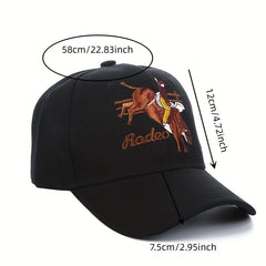 Adjustable Baseball Cap with Rodeo Embroidery - Outdoor Sunshade Hat
