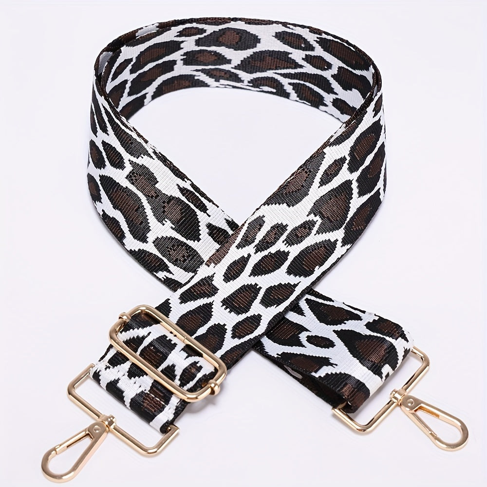 Leopard Crossbody HandBag Strap Nylon Wide Adjustable Long Snap Hook Clip Women
