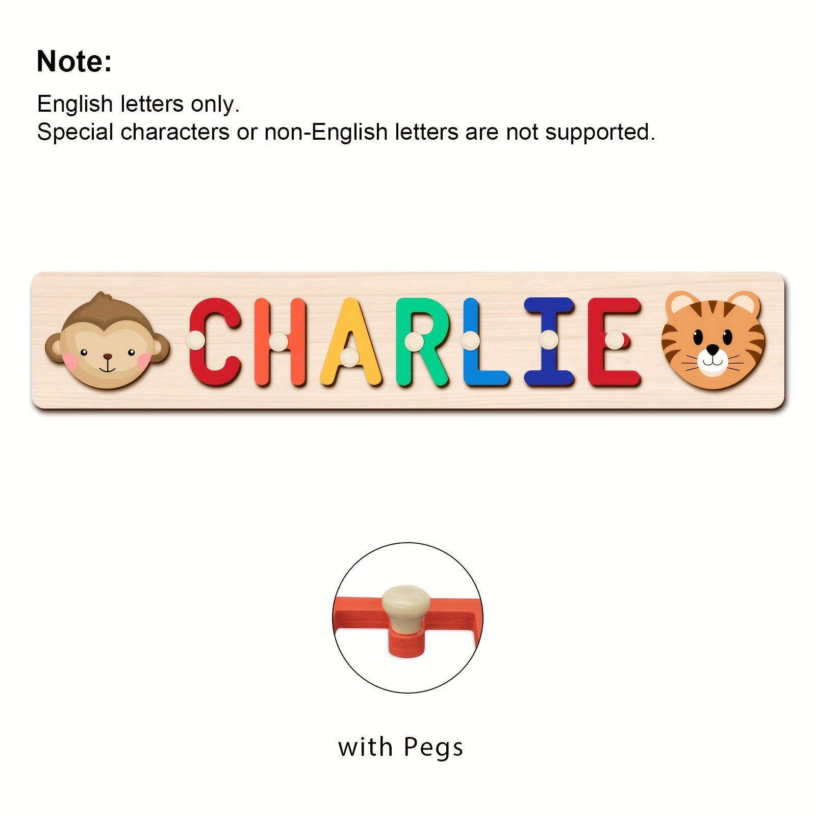Wooden Name Puzzle for Kids Educational Toy Baptism Birthday Gift