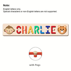 Wooden Name Puzzle for Kids Educational Toy Baptism Birthday Gift