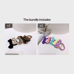 5pcs Colorful Elastic Bow Hair Ties for Girls