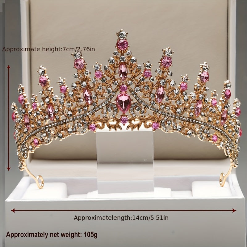 Baroque Style Crystal Headband Crown Princess Tiara for Wedding