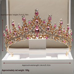Baroque Style Crystal Headband Crown Princess Tiara for Wedding