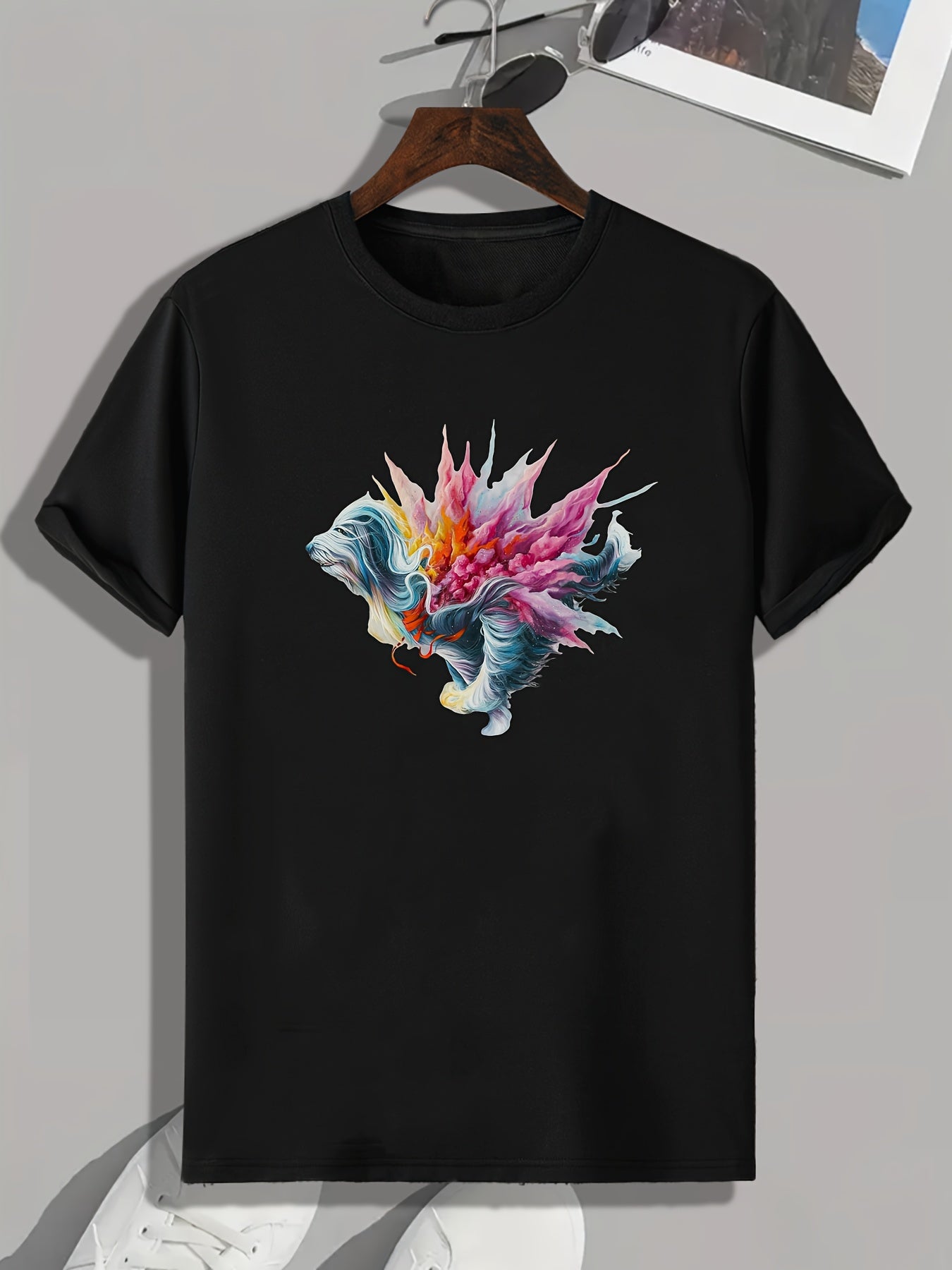 Colorful Animal Print Men's Graphic T-shirt for Summer