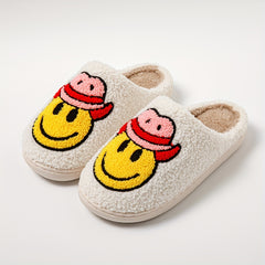 Men's Cozy Smiling Face House Slippers Winter Shoes