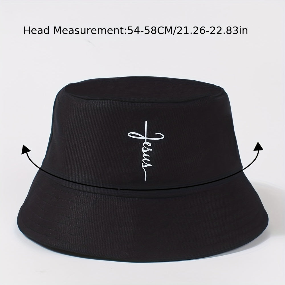Faith Cross Print Bucket Hat Lightweight Adjustable