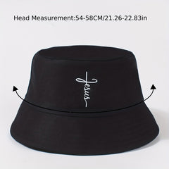 Faith Cross Print Bucket Hat Lightweight Adjustable