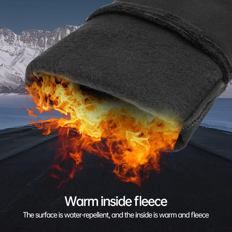 Men's Waterproof Velvet Winter Gloves Windproof Coldproof Outdoor Sports